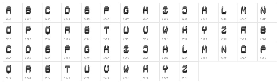 Pliez Regular Character Map