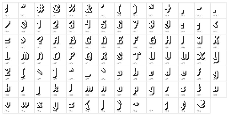 PlopDumpShadow Character Map