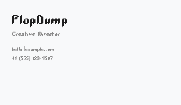PlopDump Business Card