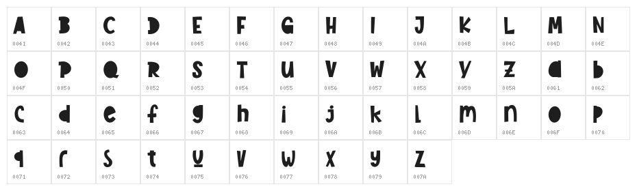 Pluckypot Free Regular Character Map