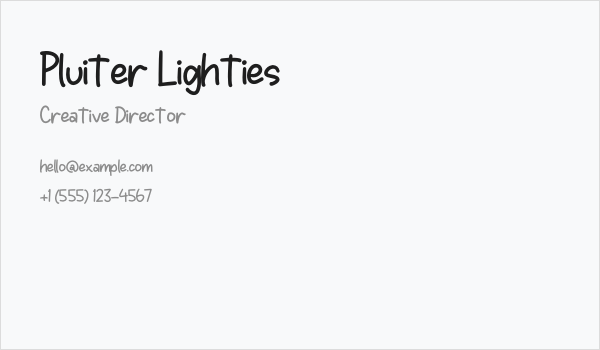 Pluiter Lighties Business Card