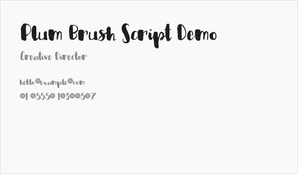 Plum Brush Script Demo Business Card