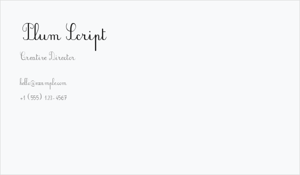 Plum Script Business Card