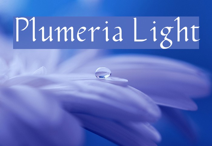 Plumeria Light Font examples