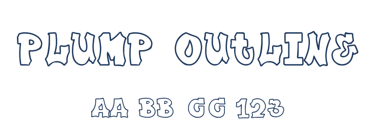 Plump Outline Font Preview