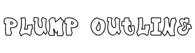 Plump Outline फ़ॉन्ट