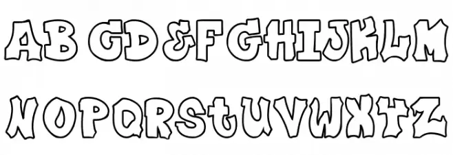 Plump Outline फ़ॉन्ट लोअरकेस