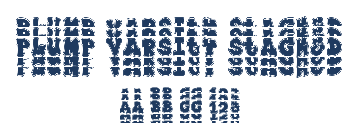 Plump Varsity Stacked Font Preview