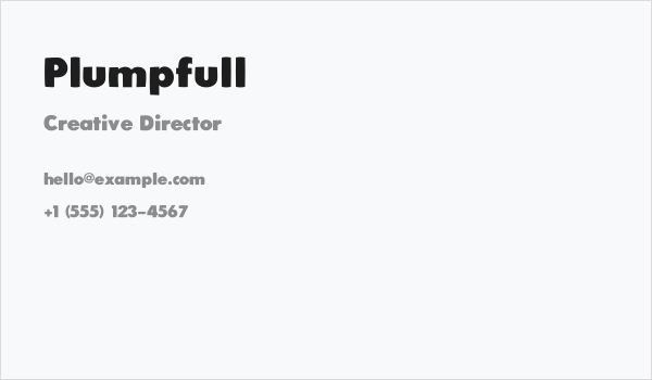 Plumpfull Business Card