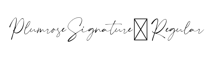 PlumroseSignature-Regular  नि: शुल्क फ़ॉन्ट्स डाउनलोड