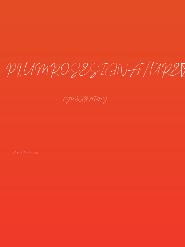 PlumroseSignature-Regular Poster