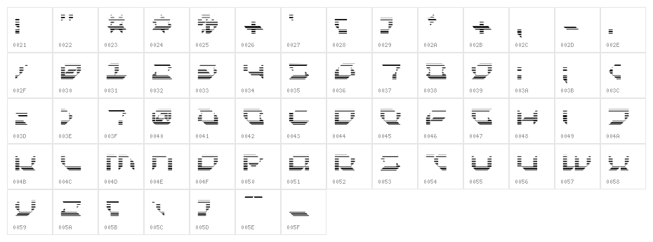 Pluranon Fade Character Map