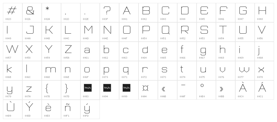 Plutonian Thin Demo Character Map