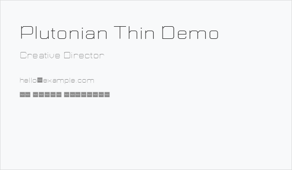 Plutonian Thin Demo Business Card