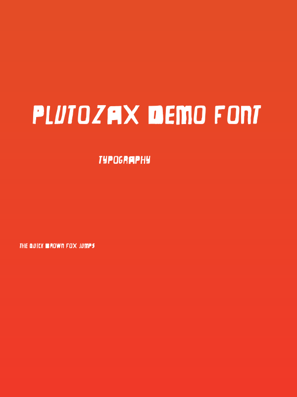 Plutozax Demo Font Poster