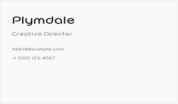 Plymdale Business Card