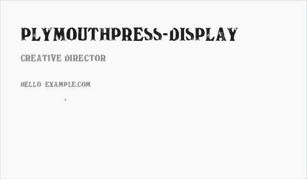 PlymouthPress-Display Business Card