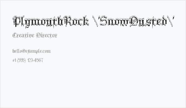 PlymouthRock 'SnowDusted' Business Card