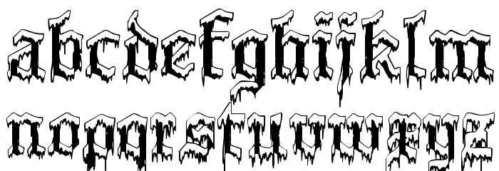 PlymouthRock 'SnowDusted' Font LOWERCASE