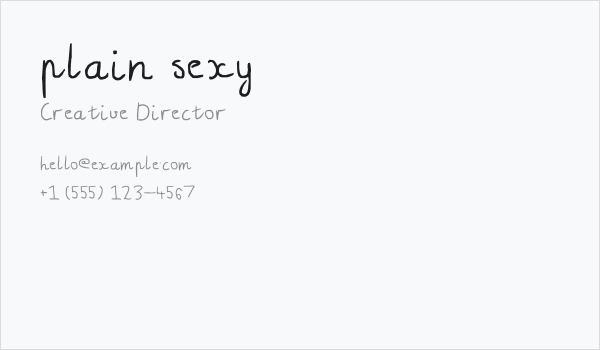 plain sexy Business Card