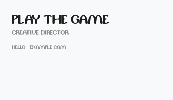 play the game Business Card