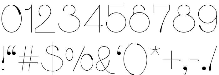 pluvia Light Font OTHER CHARS