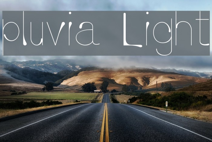 pluvia Light Font examples