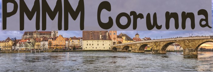PMMM Corunna Font examples
