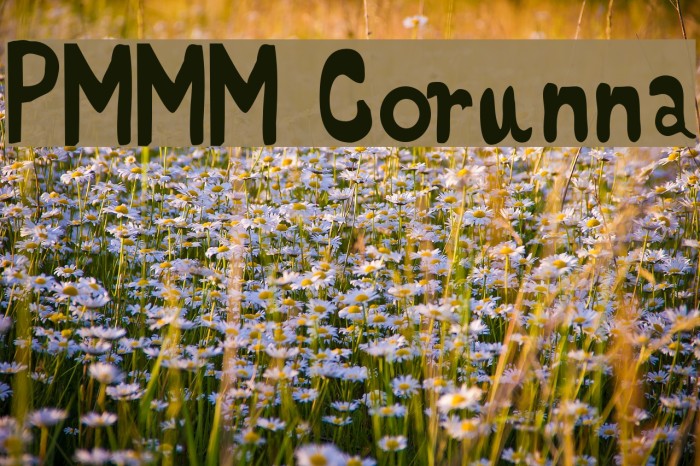 PMMM Corunna Font examples