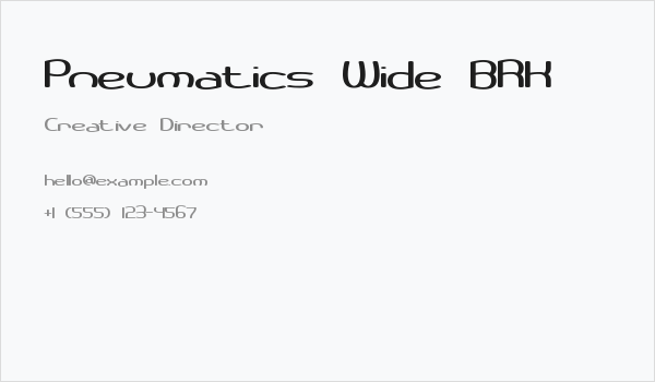 Pneumatics Wide BRK Business Card