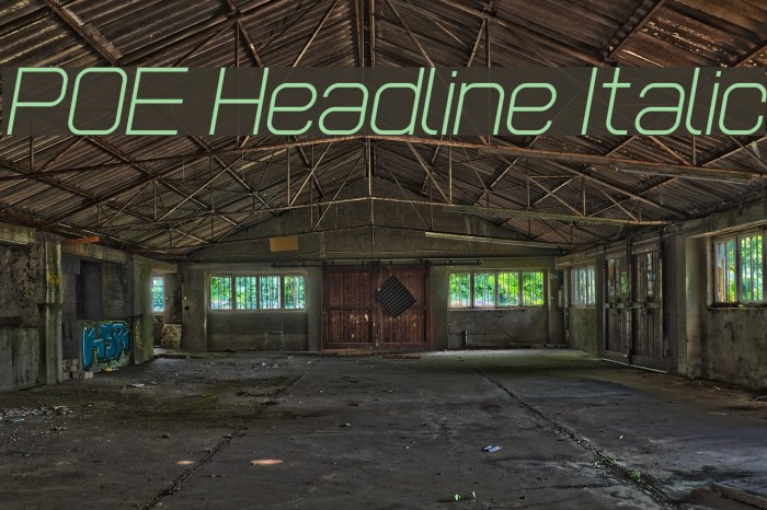 POE Headline Italic Font examples