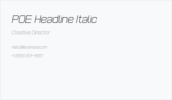 POE Headline Italic Business Card