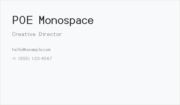POE Monospace Business Card