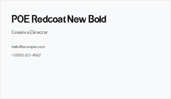 POE Redcoat New Bold Business Card