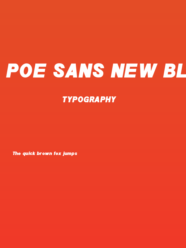 POE Sans New Black Italic Poster