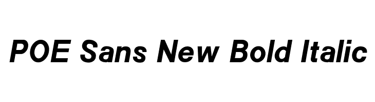 POE Sans New Bold Italic Font