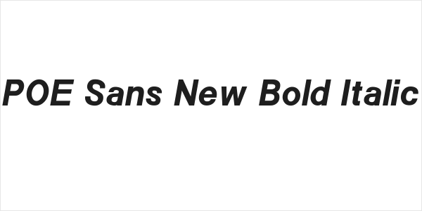 POE Sans New Bold Italic Logo
