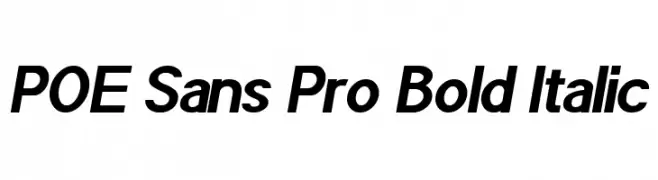 POE Sans Pro Bold Italic  Frei Schriftart Herunterladen