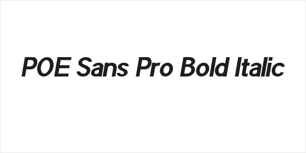 POE Sans Pro Bold Italic Logo