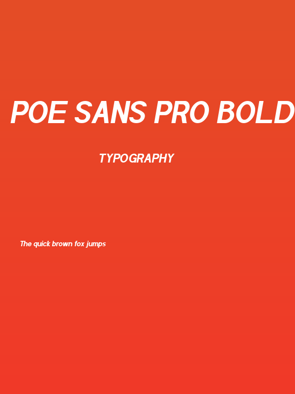 POE Sans Pro Bold Italic Poster