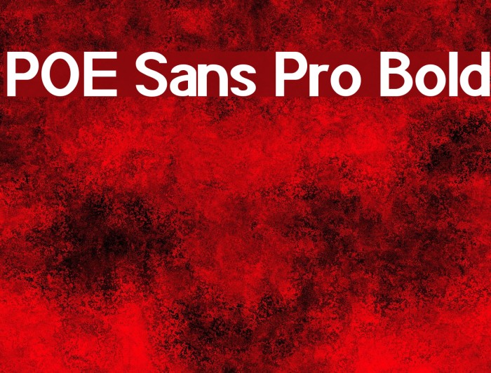 POE Sans Pro Bold Font examples