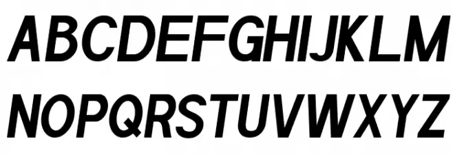 POE Sans Pro Condensed Bold Italic Caratteri MAIUSCOLE