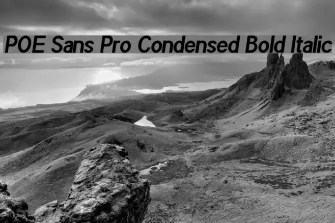 POE Sans Pro Condensed Bold Italic Font examples