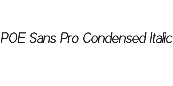 POE Sans Pro Condensed Italic Logo