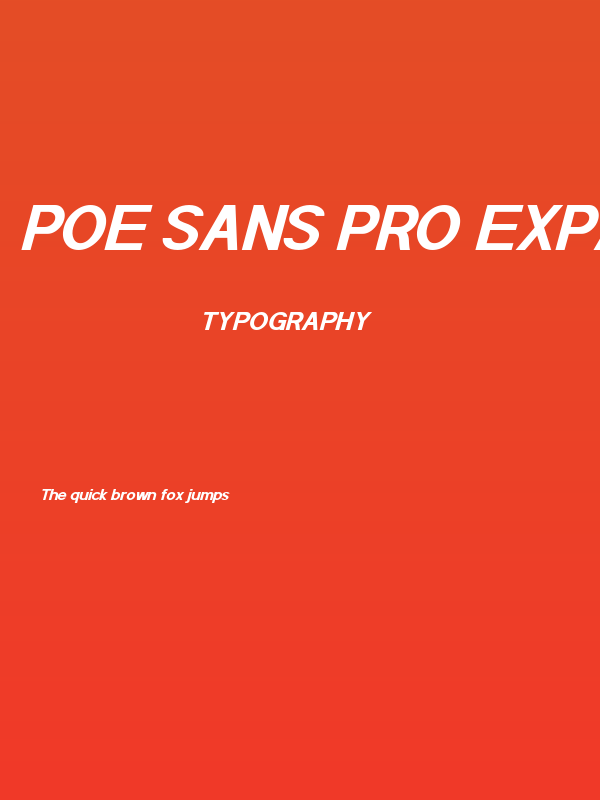 POE Sans Pro Expanded Bold Italic Poster