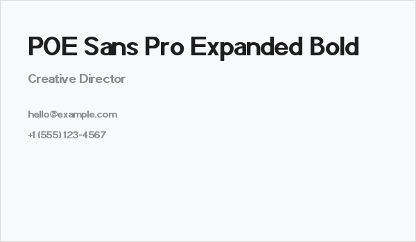 POE Sans Pro Expanded Bold Business Card