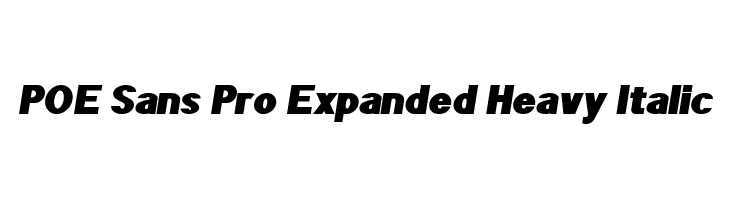 POE Sans Pro Expanded Heavy Italic Font