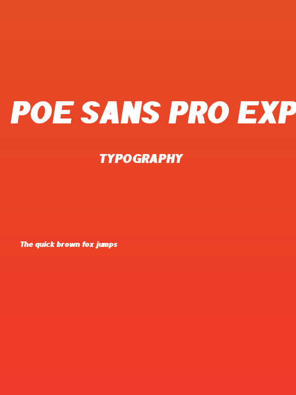 POE Sans Pro Expanded Heavy Italic Poster