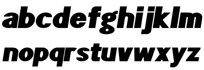 POE Sans Pro Expanded Heavy Italic Font LOWERCASE