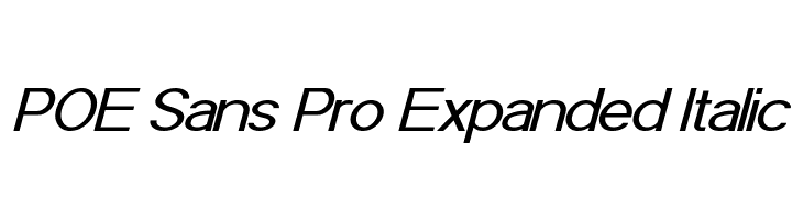POE Sans Pro Expanded Italic Font